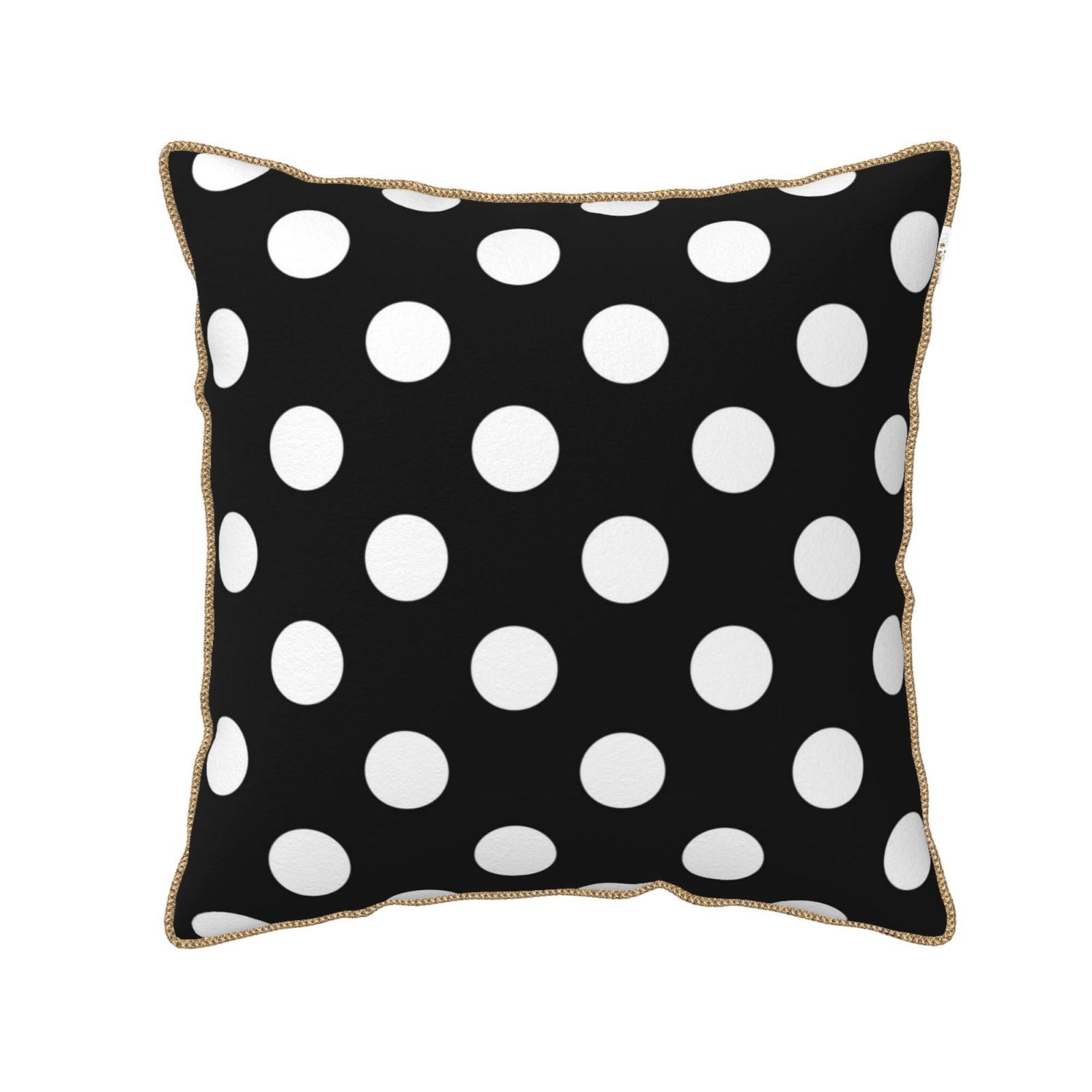 Black and White Polka Dot Velvet Throw Pillow 20" x 20"
