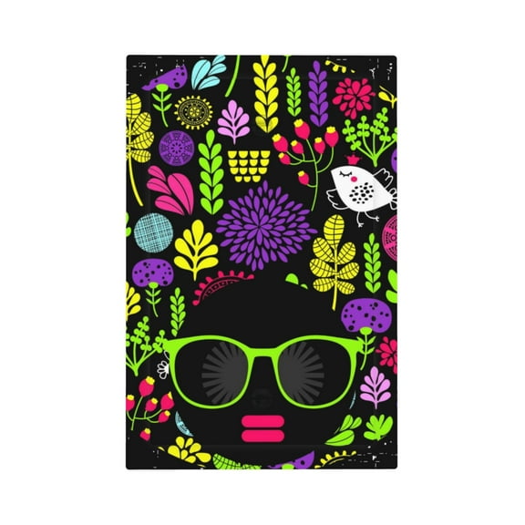 Kll Black Head African Woman Wall Plate,Gloss Finish,Standard Size 1 - 5" X 3", Polycarbonate Thermoplastic,Electric Receptacle Plug Covers