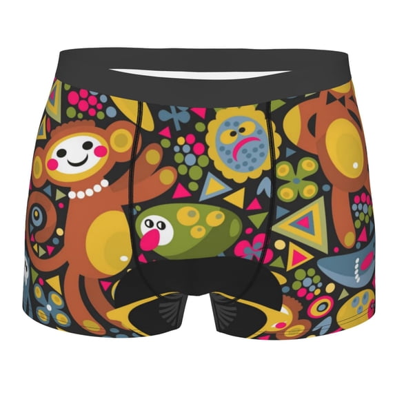 Kll Black Head Woman With Monkey Hair,African Women Men'S Cotton Boxer Briefs Underwear-X-Large