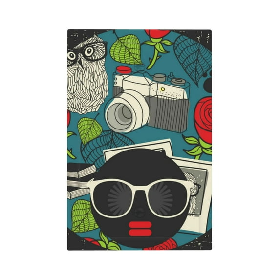Kll Black Head Woman With Owl Hair Wall Plate,Gloss Finish,Standard Size 1 - 5" X 3", Polycarbonate Thermoplastic,Electric Receptacle Plug Covers