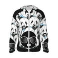 thumbnail image 1 of Kll Black Head Woman With Panda Hair Print Men'S Women’s Upf 50+ Sun Protection Outdoor Hoodie Jacket Long Sleeve Fishing Hiking Performance Shirt- Xx-Large, 1 of 8