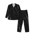 thumbnail image 1 of Kll Black Marble Sleepwear Mens Flannel Pajamas,Long Cotton Pj Set, 1 of 9