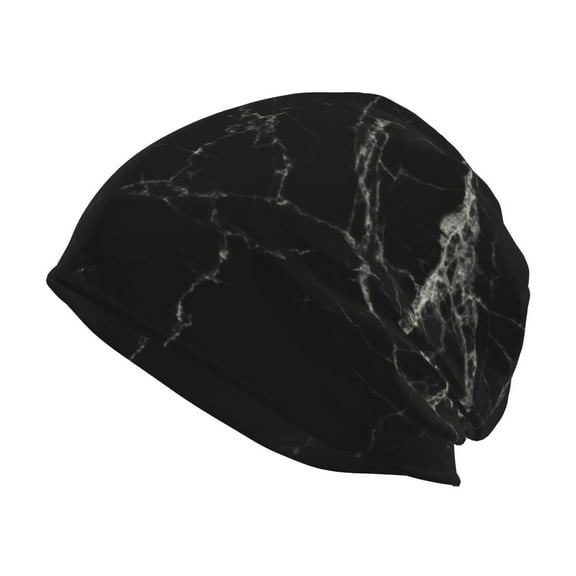 Kll Black Marble Texture Abstract Winter Fall Beanie Knit Hats For Men & Women - Warm & Soft Stylish Toboggan Caps For Cold Weather