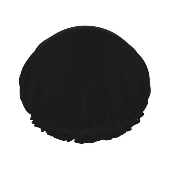 Kll Black Pattern Shower Cap & Bath Cap For Women,Reversible Oversized Waterproof Shower Caps For All Hair Lengths,Elastic Reusable Bathing Hair Cap