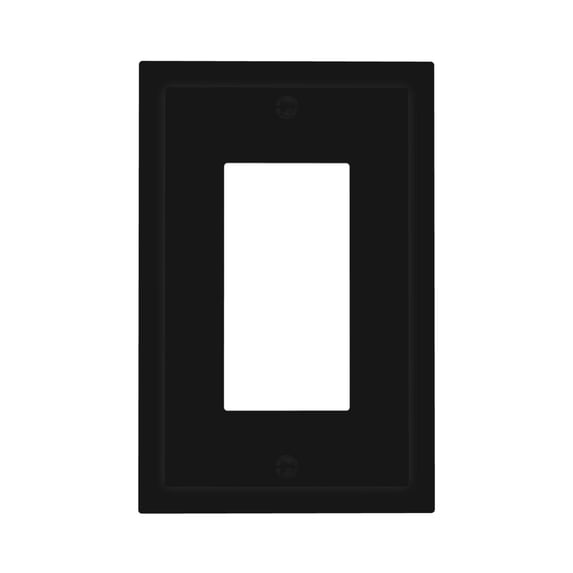 Kll Black Wall Plate,Gloss Finish,Standard Size 1 - 5" X 3", Polycarbonate Thermoplastic,Electric Receptacle Plug Covers