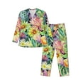 thumbnail image 1 of Kll Blooming Cactus Sleepwear Mens Flannel Pajamas,Long Cotton Pj Set, 1 of 9