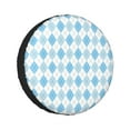 thumbnail image 1 of Kll Blue And White Squares Tire Cover,Universal Wheel Tire Cover For Trailer, Rv, Suv, Truck,Camper And Many Vehicle,(), 1 of 8
