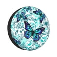 thumbnail image 1 of Kll Blue Floral With Butterflies Tire Cover,Universal Wheel Tire Cover For Trailer, Rv, Suv, Truck,Camper And Many Vehicle,(15 Inch), 1 of 7