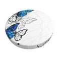 thumbnail image 1 of Kll Blue Flying Butterflies Round Bar Chair Cushion Cover 14 Inch,Bar Stool Protector With Elastic, Soft Washable, 1 of 7