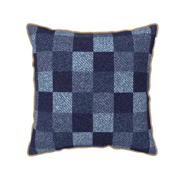 Kll Blue Gingham Buffalo Check Decorative Throw Pillow Covers Velvet Soft For Couch Sofa Bedroom Living Room Outdoor (Pillow core not included) -20"X20"