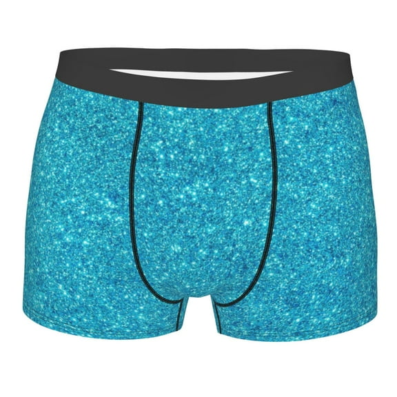 Kll Blue Glitter Men'S Cotton Boxer Briefs Underwear-X-Large