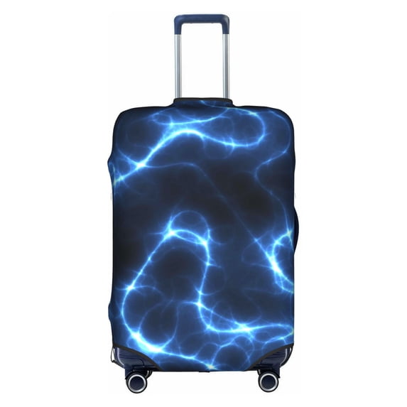 Kll Blue Lightning Luggage Cover Suitcase Cover Suitcase Protector (Luggage not included)-Medium