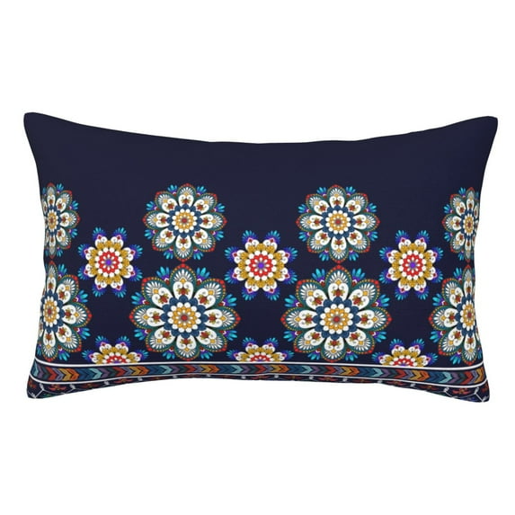 Kll Blue Mandala Pillow Covers Envelope Closure,Super Soft And Cozy Fuzzy Fleece Pillow Case Cover 16"X24"