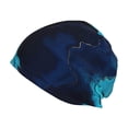 thumbnail image 1 of Kll Blue Marble And Gold Winter Fall Beanie Knit Hats For Men & Women - Warm & Soft Stylish Toboggan Caps For Cold Weather, 1 of 9