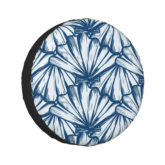 Kll Blue Shells Tire Cover,Universal Wheel Tire Cover For Trailer, Rv, Suv, Truck,Camper And Many Vehicle,(14 Inch)