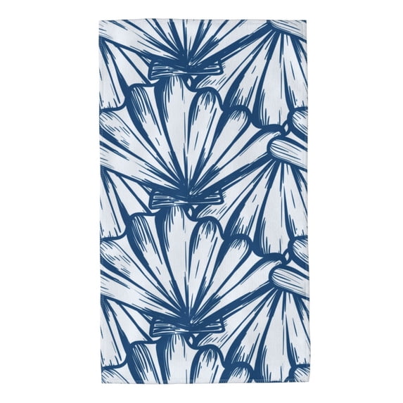 Kll Blue Shells Ultra Absorbent & Soft Hand Towels For Bath, Hand, Face, Gym And Spa-27.5x16in