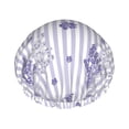 thumbnail image 1 of Kll Bouquet And Lavender Flowers Pattern Shower Cap & Bath Cap For Women,Reversible Oversized Waterproof Shower Caps For All Hair Lengths,Elastic Reusable Bathing Hair Cap, 1 of 9