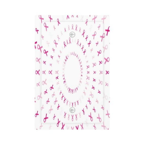 Kll Breast Cancer Awareness Wall Plate,Gloss Finish,Standard Size 1 - 5" X 3", Polycarbonate Thermoplastic,Electric Receptacle Plug Covers