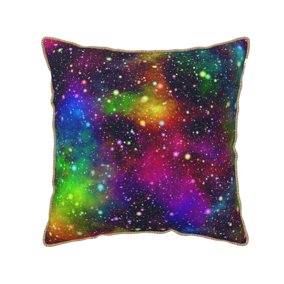 Kll Bright Universe Decorative Throw Pillow Covers Velvet Soft For Couch Sofa Bedroom Living Room Outdoor -16"X16"