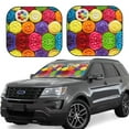 thumbnail image 1 of Kll Brightly Colored Cupcakes Windshield Sun Shade 2-Piece Foldable Car Front Window Sunshade For Most Sedans Suv Truck- Medium, 1 of 7