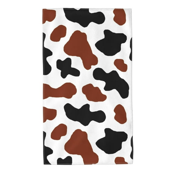Kll Brown Black Cow Ultra Absorbent & Soft Hand Towels For Bath, Hand, Face, Gym And Spa-27.5x16in