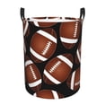 thumbnail image 1 of Kll Brown Football On Black Waterproof Foldable Laundry Hamper Bucket With Handles For Storage Bin,Kids Room,Home Organizer (Small), 1 of 8