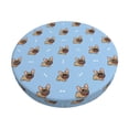 thumbnail image 1 of Kll Brown French Bulldog Round Bar Chair Cushion Cover 14 Inch,Bar Stool Protector With Elastic, Soft Washable, 1 of 7