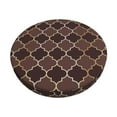 thumbnail image 1 of Kll Brown Gold Grid Round Bar Chair Cushion Cover 13 Inch,Bar Stool Protector With Elastic, Soft Washable, 1 of 7