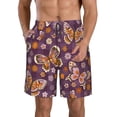thumbnail image 1 of Kll Buffalo Plaid And Butterflys Men'S Casual Summer Beach Shorts Hawaiian Shorts With Pockets-Small, 1 of 9