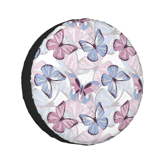 Kll Butterflies In Pastel Tire Cover,Universal Wheel Tire Cover For Trailer, Rv, Suv, Truck,Camper And Many Vehicle,(16 Inch)