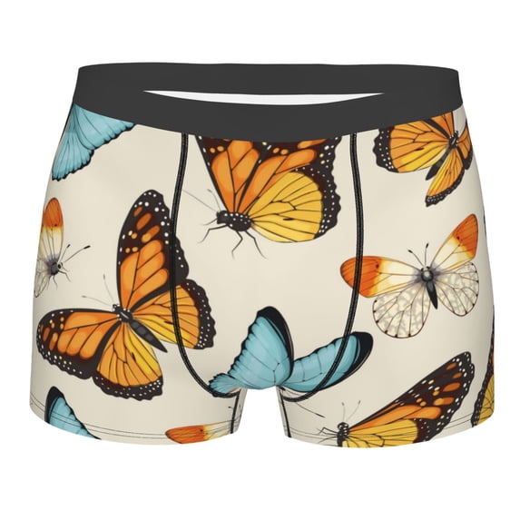 Kll Butterflies Men'S Cotton Boxer Briefs Underwear-Small