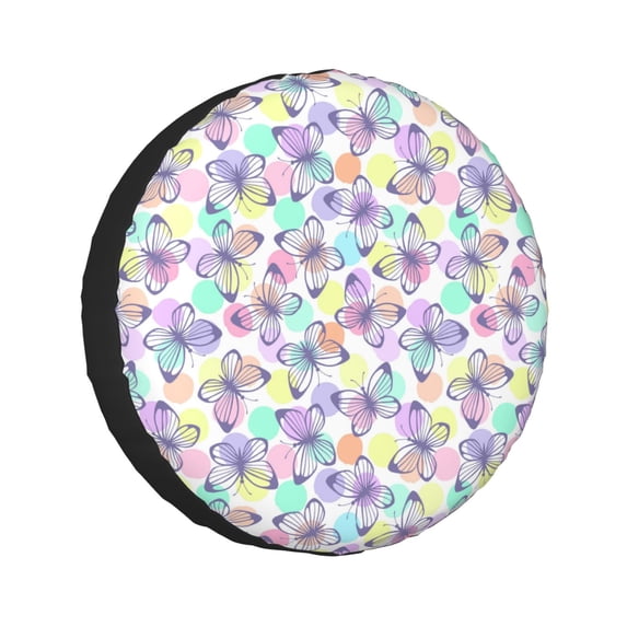 Kll Butterflies On Polka Dots Tire Cover,Universal Wheel Tire Cover For Trailer, Rv, Suv, Truck,Camper And Many Vehicle,(16 Inch)