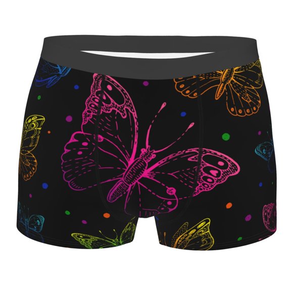 Kll Butterfly Men'S Cotton Boxer Briefs Underwear-Small