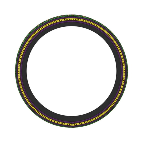 Kll Car Steering Wheel Cover, Universal 15 Inch, Soft Elastic And Comfortable,Car Accessories Decorations-Carnival Mardi Gras