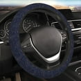thumbnail image 1 of Kll Car Steering Wheel Cover, Universal 15 Inch, Soft Elastic And Comfortable,Car Accessories Decorations-Copper-Gold Gloss Outline Navy Dark Blue, 1 of 7