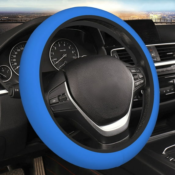 Kll Car Steering Wheel Cover, Universal 15 Inch, Soft Elastic And Comfortable,Car Accessories Decorations-Dodgerblue