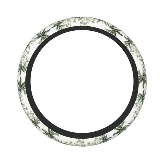 Kll Car Steering Wheel Cover, Universal 15 Inch, Soft Elastic And Comfortable,Car Accessories Decorations-Flamingo Palm Trees