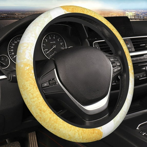 Kll Car Steering Wheel Cover, Universal 15 Inch, Soft Elastic And Comfortable,Car Accessories Decorations-Summer Beach