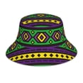 thumbnail image 1 of Kll Carnival Mardi Gras Bucket Hat For Women Men Packable Travel Beach Sun Hat Outdoor Rave Accessories Reflective Fisherman Cap, 1 of 9