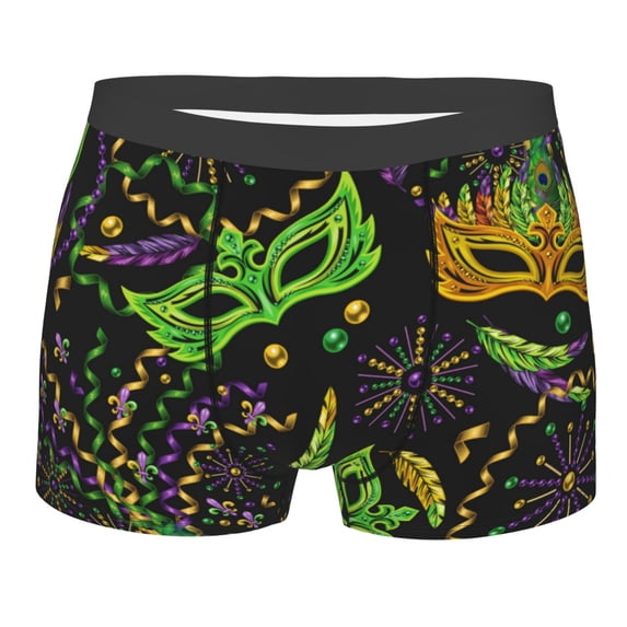 Kll Carnival Mardi Gras3 Men'S Cotton Boxer Briefs Underwear-Large