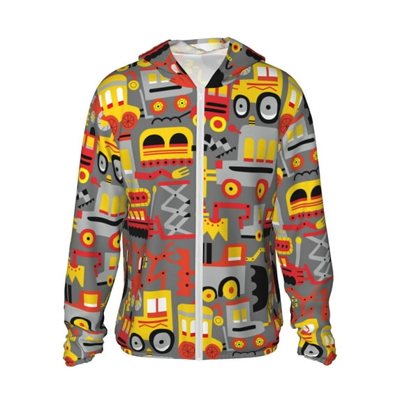 Kll Cars Print Men'S Women’s Upf 50+ Sun Protection Outdoor Hoodie Jacket Long Sleeve Fishing Hiking Performance Shirt- Xx-Large