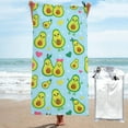 thumbnail image 1 of Kll Cartoon Avocado Microfiber Beach Towel Fast Drying,Extra Large 31.5"X63" Sand Free Beach Towel Super Lightweight Towels, 1 of 8