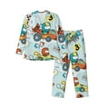 thumbnail image 1 of Kll Cartoon Car Racing Sleepwear Mens Flannel Pajamas,Long Cotton Pj Set, 1 of 9