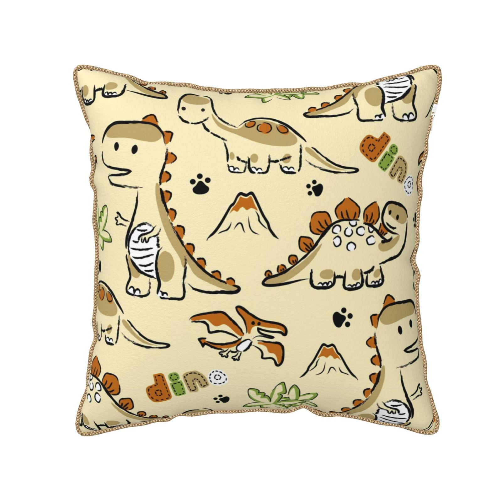 Kll Cartoon Dinosaurs Decorative Throw Pillow Covers Velvet Soft For