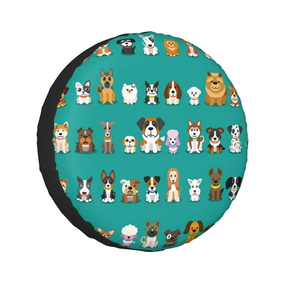 Kll Cartoon Dogs Tire Cover,Universal Wheel Tire Cover For Trailer, Rv, Suv, Truck,Camper And Many Vehicle,(14 Inch)