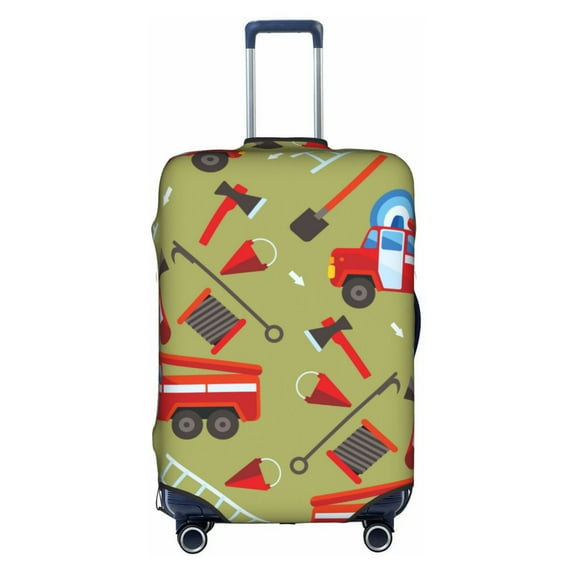 Kll Cartoon Fire Truck Luggage Cover Suitcase Cover Suitcase Protector-Large