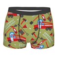 thumbnail image 1 of Kll Cartoon Fire Truck Men'S Cotton Boxer Briefs Underwear-Medium, 1 of 9