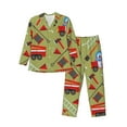 thumbnail image 1 of Kll Cartoon Fire Truck Sleepwear Mens Flannel Pajamas,Long Cotton Pj Set, 1 of 9