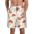 thumbnail image 1 of Kll Cartoon Flat Mushrooms Men'S Casual Summer Beach Shorts Hawaiian Shorts With Pockets-Large, 1 of 9