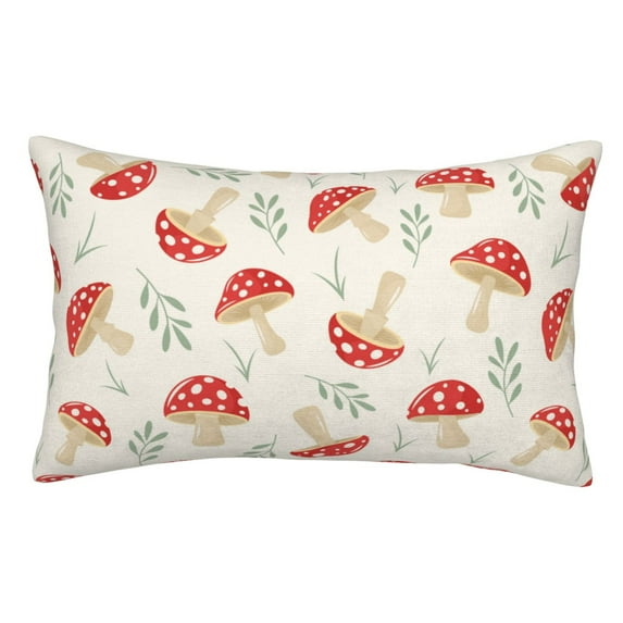 Kll Cartoon Flat Mushrooms Pillow Covers Envelope Closure,Super Soft And Cozy Fuzzy Fleece Pillow Case Cover 20"X30"